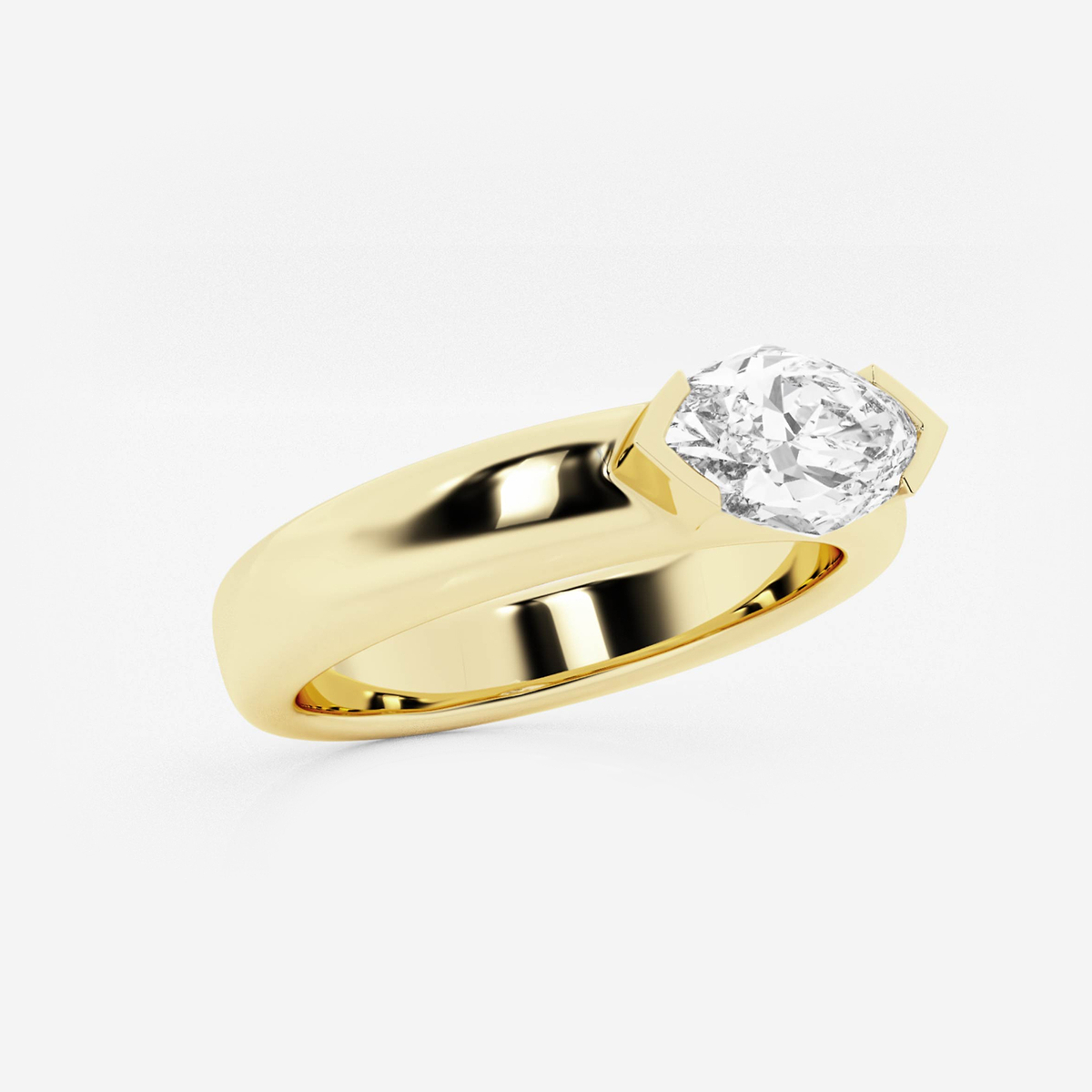 Additional Image 1 for  näas 1 ctw Marquise Lab Grown Diamond Half Bezel Stackable Ring